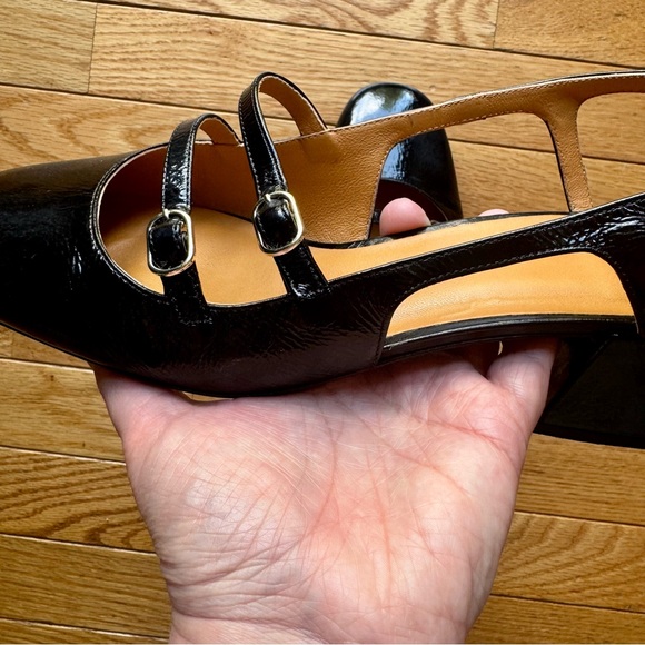 Sezane Paula Babies Mary Jane Slingbacks Black Patent Leather size 11 - Picture 3 of 7
